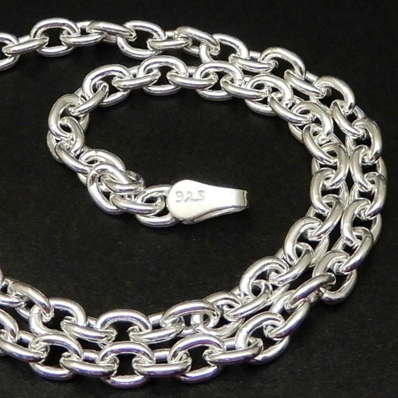 ネックレス メンズ シルバー925 2.8mm 50cm あずきネックレス シルバー