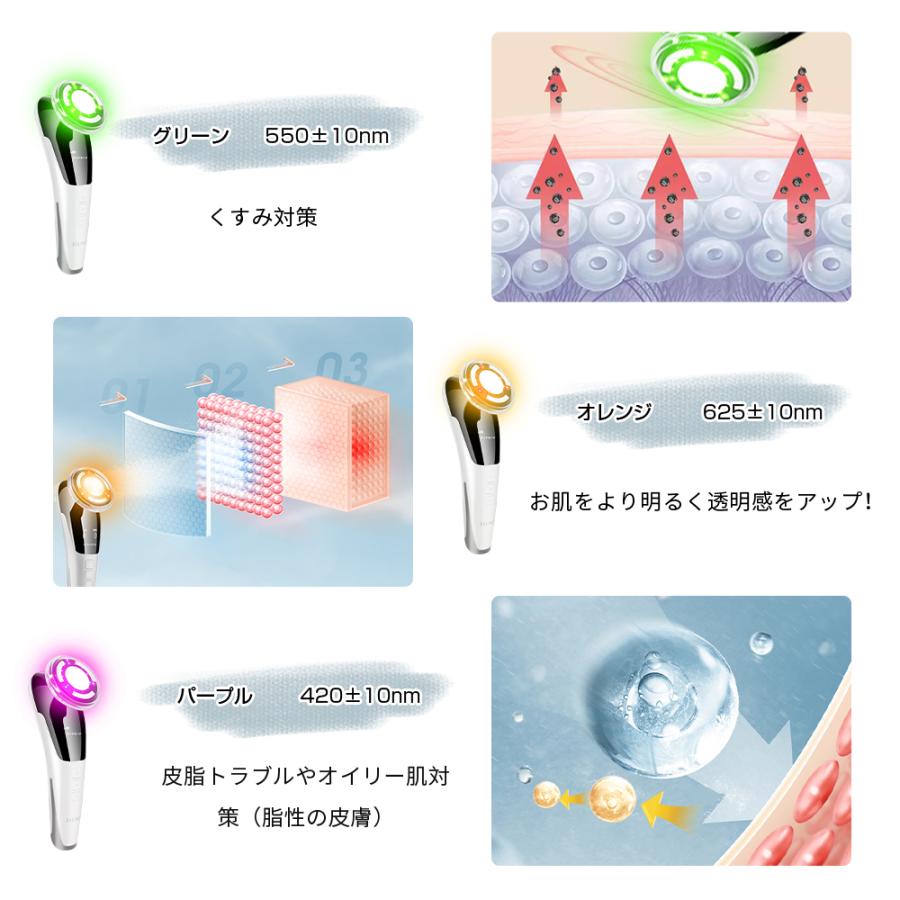 美顔器 リフトアップ EMS 1台4役 6色光 イオン導入器 フェイスケア