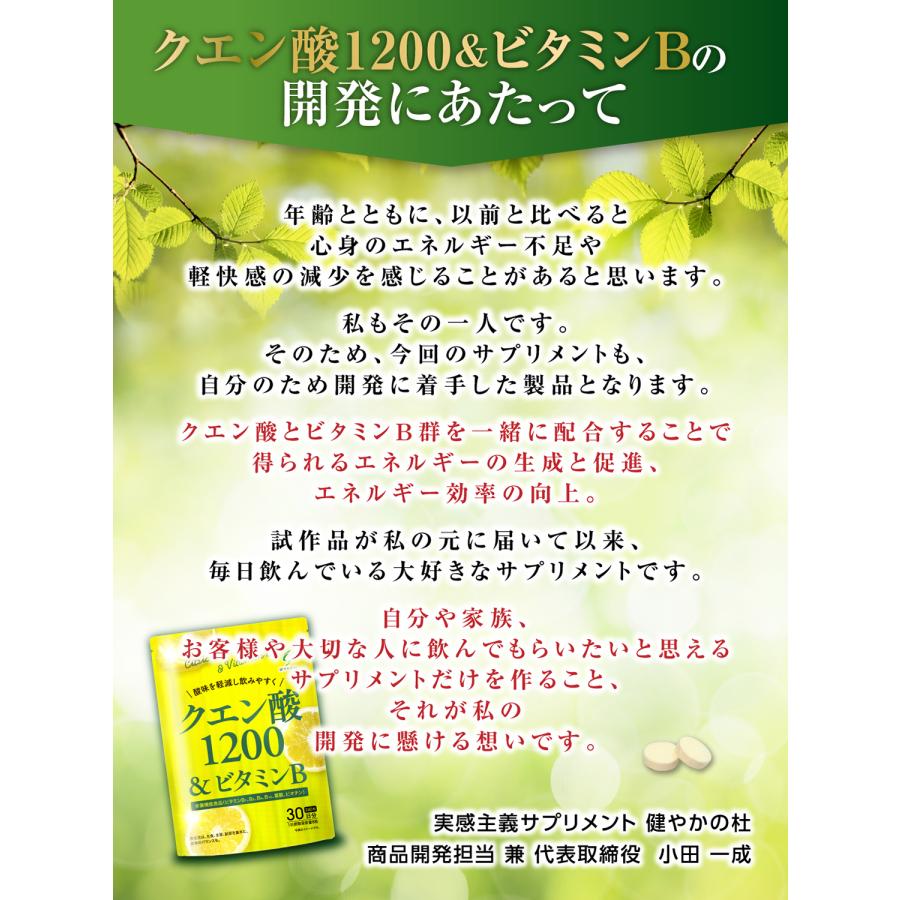 クエン酸 1200mg 8種の ビタミンB サプリ 栄養機能食品 240粒 30日分