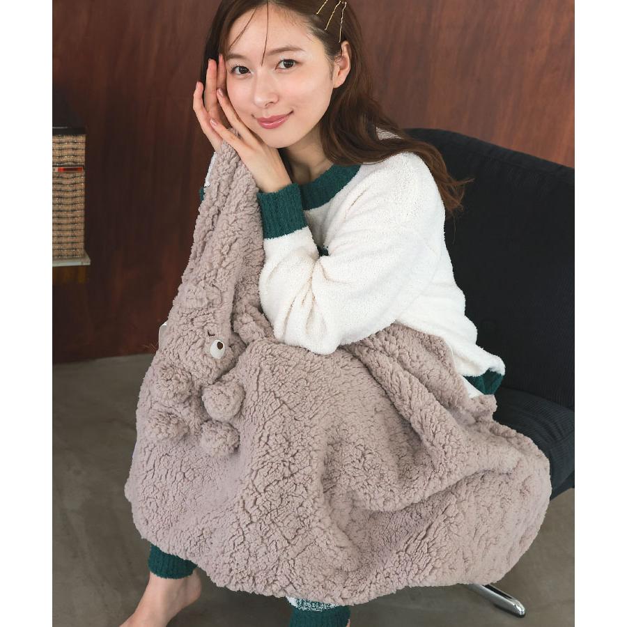 DONOBAN（ドノバン） 【pufe】モコモコくるくるアニマルひざ掛け