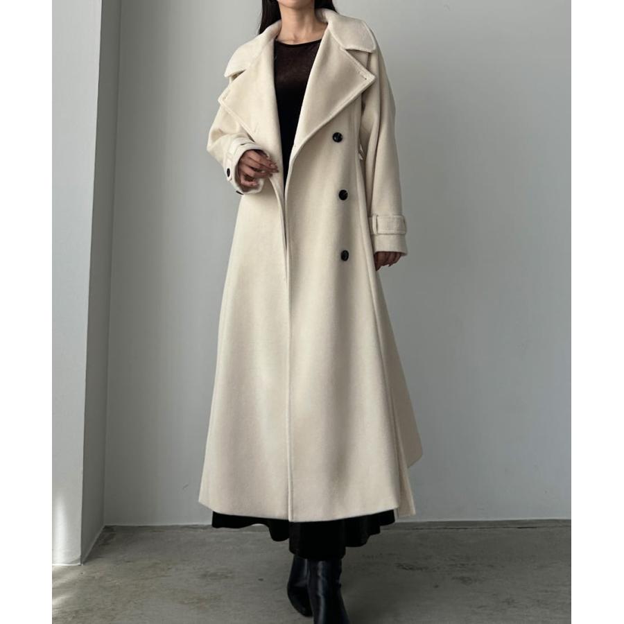 Louere 2wayハイネックウールライクウエストシェイプフレアコート