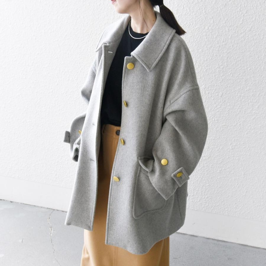 SHIPS any any: ノンミュールジングウール ステンカラー ミディ コート