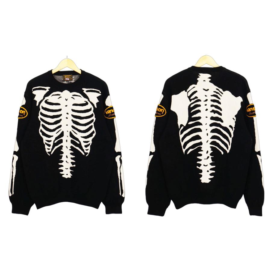 VANSON（バンソン） スケルトンボーン 刺繍 ジャガードニット セーター