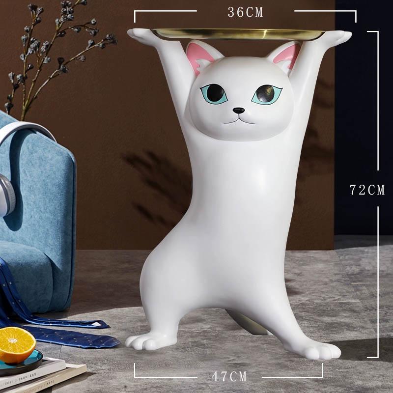 キャットサイドテーブル サイドテーブル ベッドサイドテーブル ネコ型