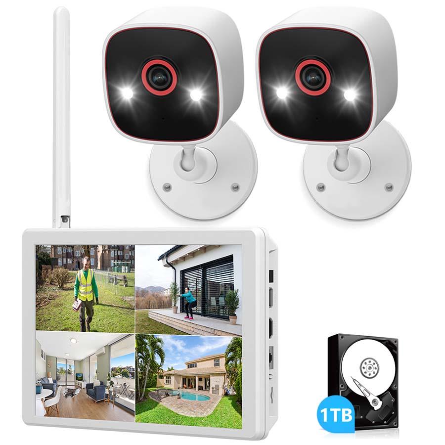 防犯カメラ ワイヤレス 2台セット 監視カメラ 屋外 家庭用 見守り AI