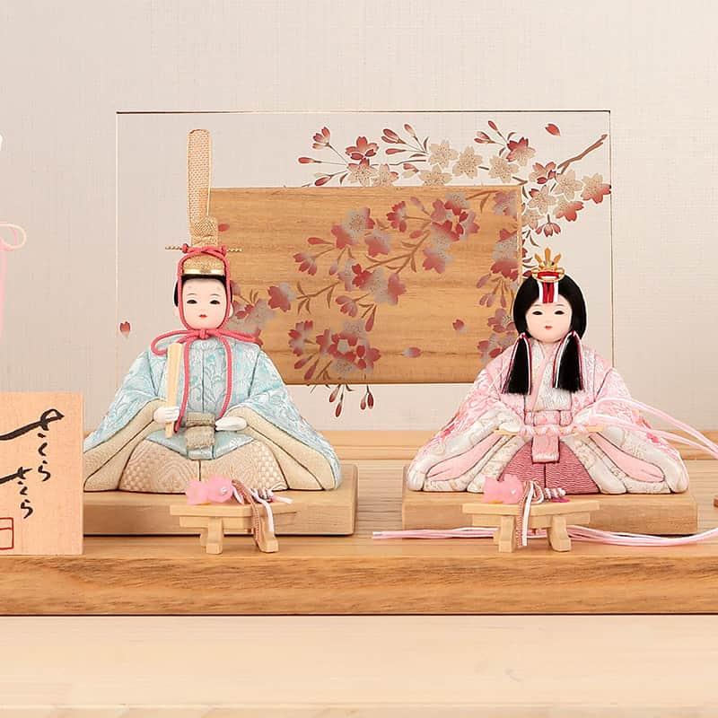 雛人形 コンパクト 一秀 ひな人形 木目込人形飾り 平飾り 親王飾り