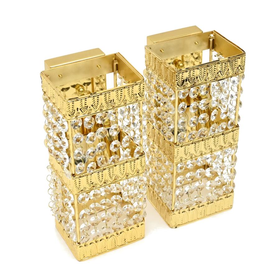 シャンデリア 壁掛け 2個セット ゴールドメッキ クリスタル デコトラ