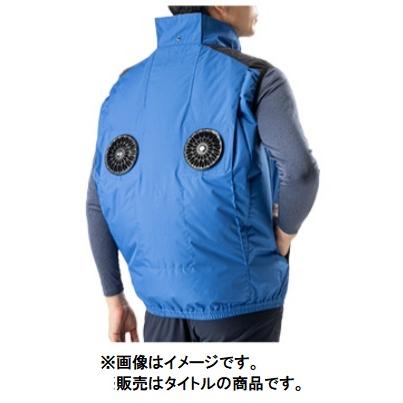 空調服 TM NC-1142 ブルー 上部ファン ベスト 3Dエリ 脱着フード対応