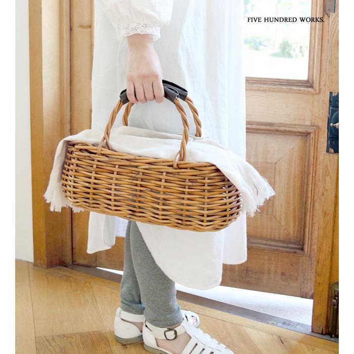 ラタン かごバッグ 横長 かご カゴ バスケット 天然素材 ナチュラル ジ