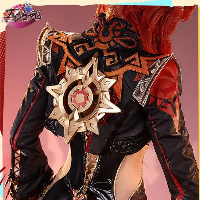 三分妄想 原神 コスプレ マーヴィカ 炎神 衣装 ※ウィッグ 靴 武器 追加