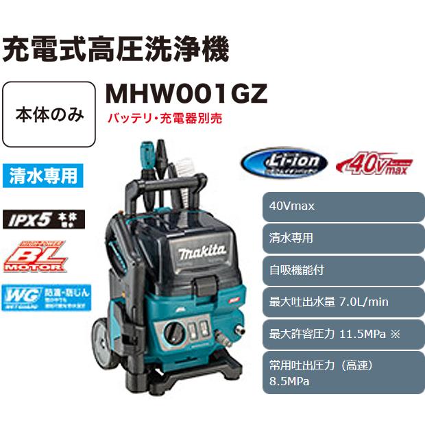 マキタ（makita） makita 40Vmax 充電式高圧洗浄機 MHW001GZ : 柴商