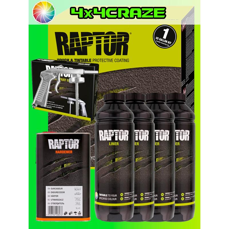 即納)ラプターライナー ガン付き 4L TINTABLE 色替え用 U-POL RAPTOR