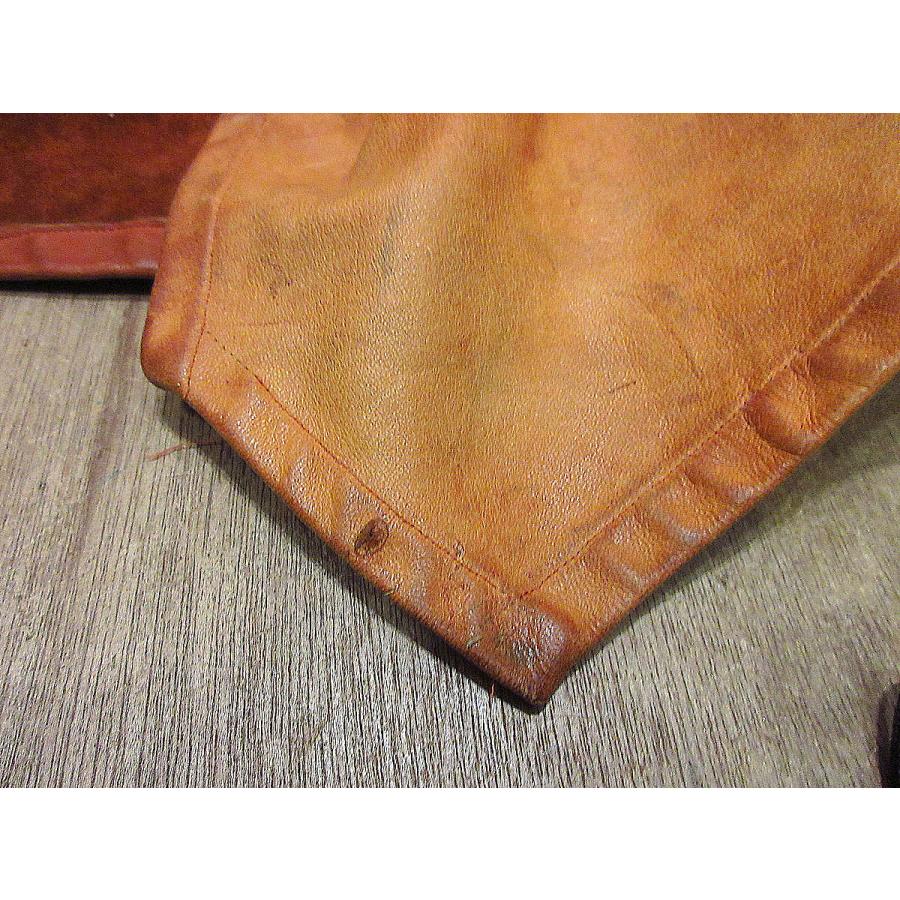 ビンテージ60's70's○レザーベスト茶○231005j3-m-vs古着1960s1970s革