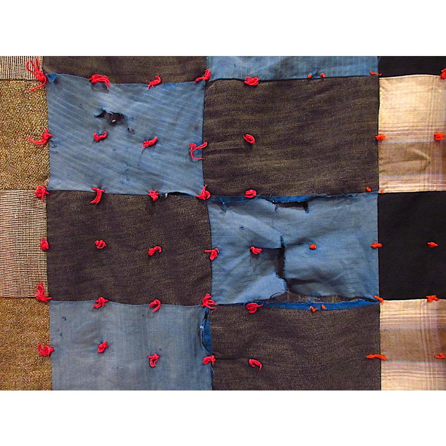 ビンテージ~30's○パッチワークキルトファブリック約199cm ×約169cm