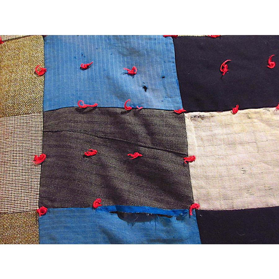 ビンテージ~30's○パッチワークキルトファブリック約199cm ×約169cm