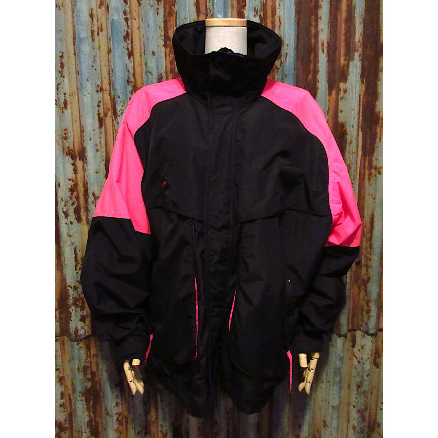 ビンテージ90's○Columbia”Powder Keg”ナイロンジャケット黒×ピンク