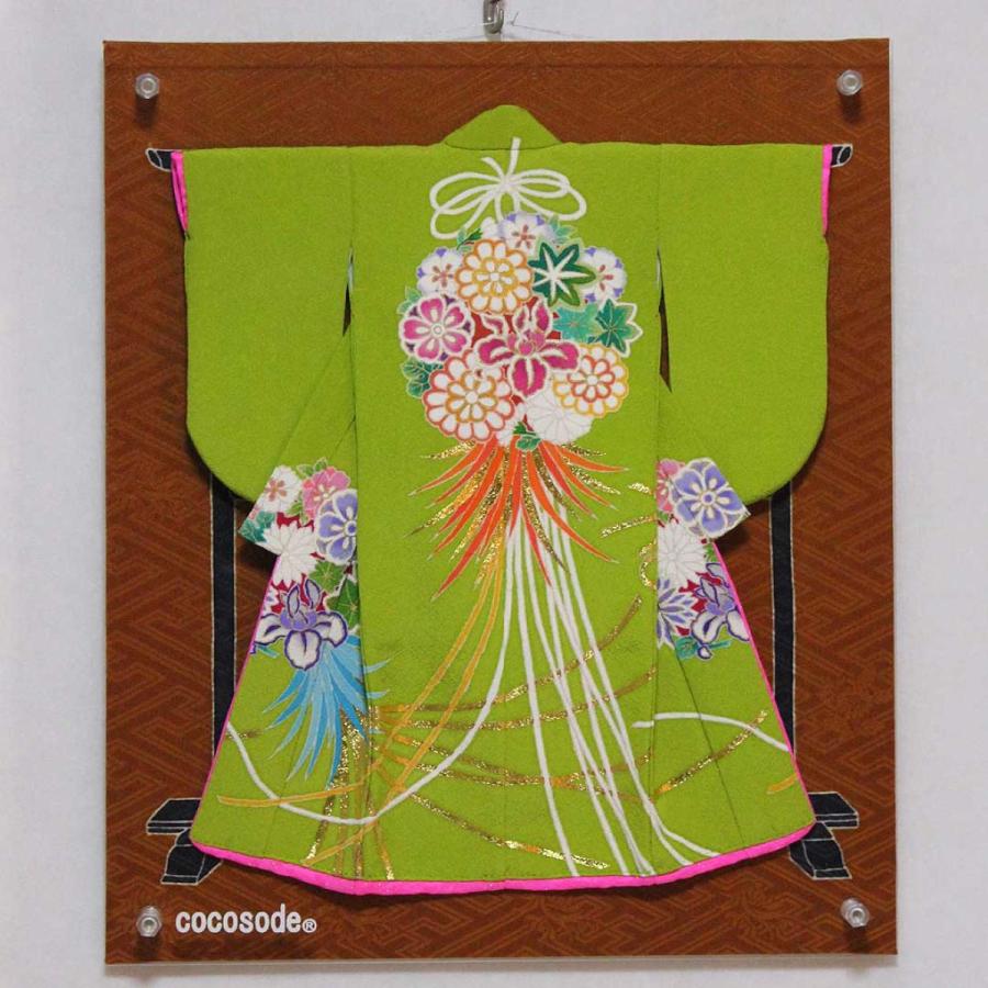 cocosode（小々袖） 薬玉模様のミニチュア着物萌黄色 : 小々袖Yahoo!店