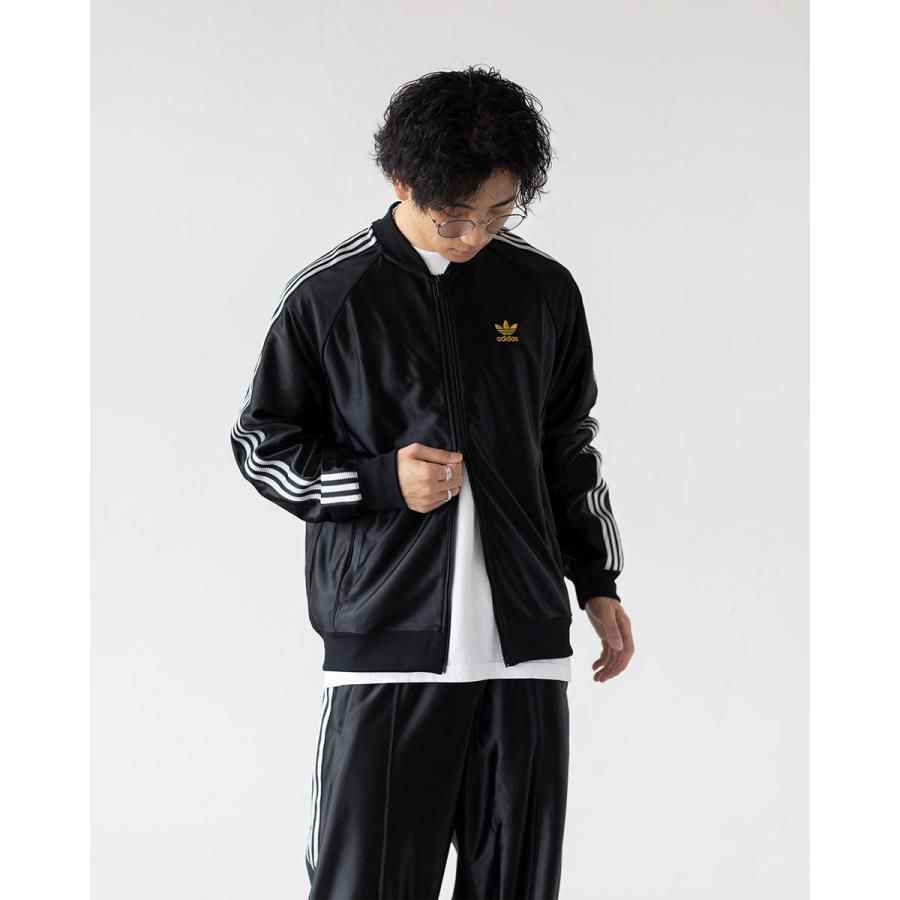 adidas Originals アディダス 光沢 ジャージ 黒×金 JZO91 スーパー