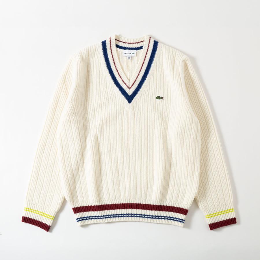 LACOSTE（ラコステ） Vネック リブニット セーター LACOSTE AH3133-10