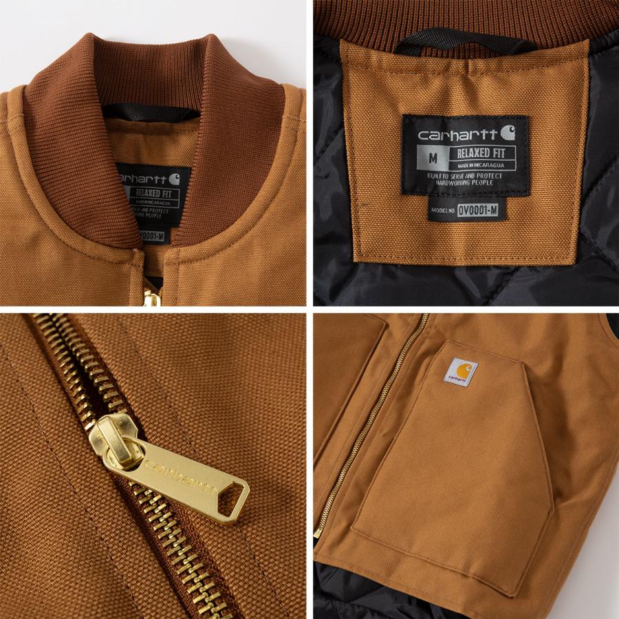 カーハート ダック ベスト キルティング裏地 中綿 カーハート