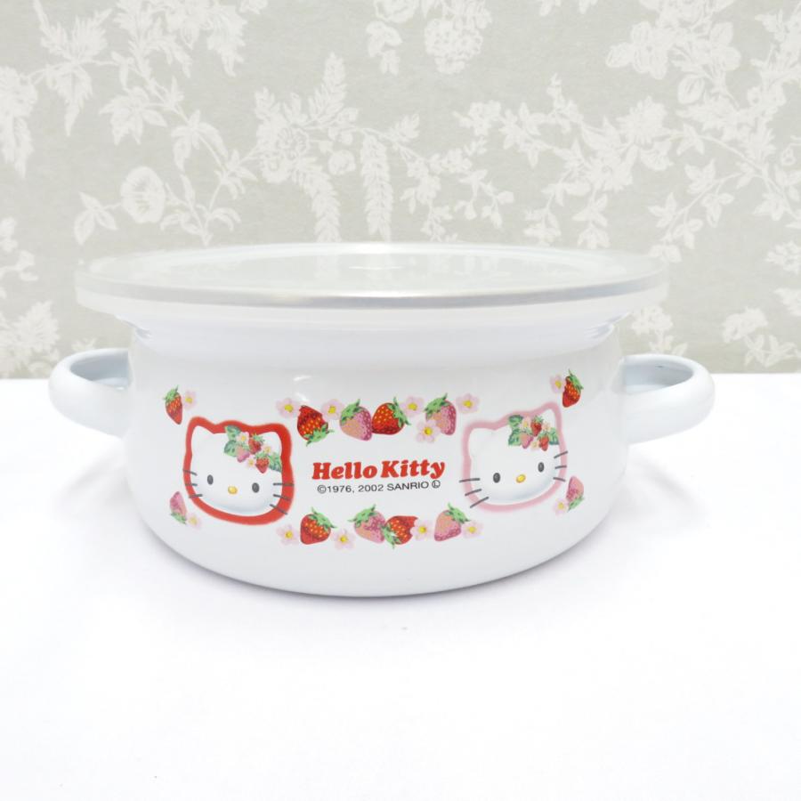 ハローキティ sanrio 調理器具 サンリオ HELLO KITTY ホーロー鍋 両手