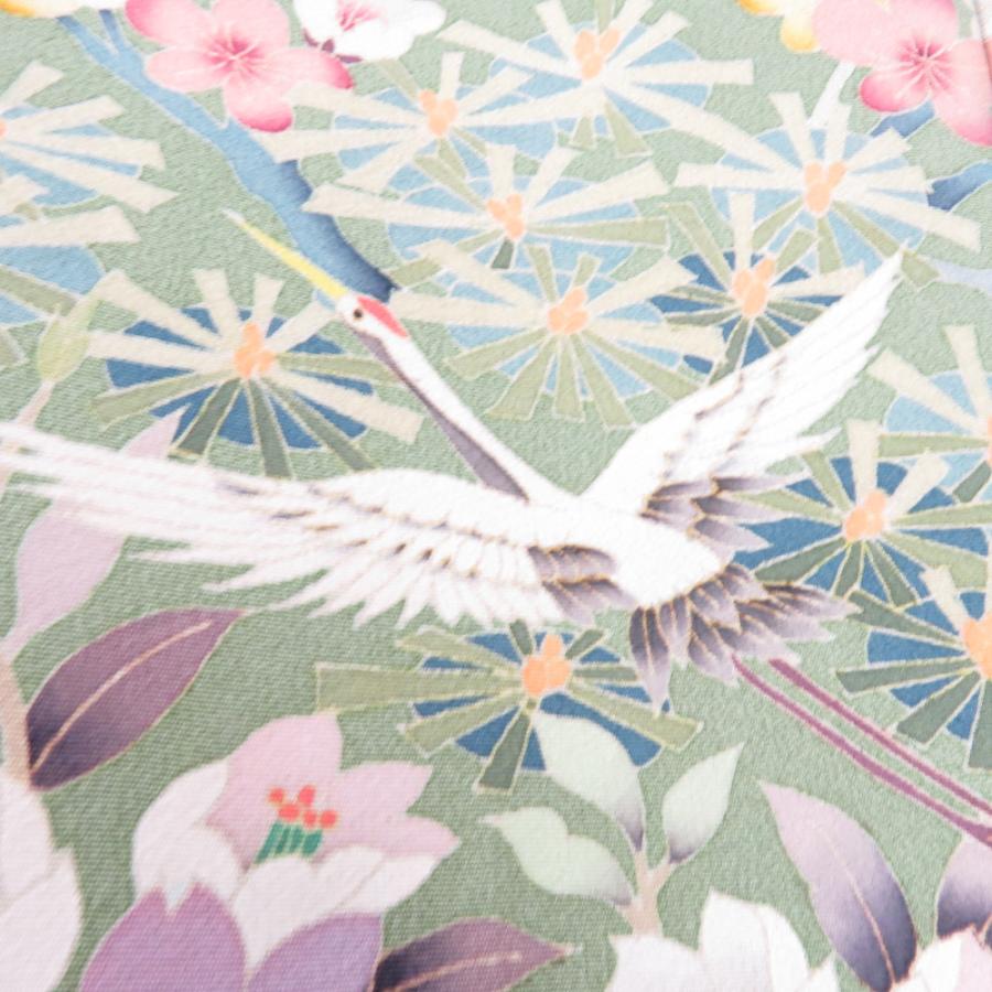 本加賀友禅 黒留袖 小田美知代 鶴に四季花文様 正絹 袷 広衿 比翼付