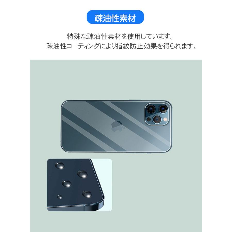 iPhone 15 背面保護フィルム Plus Pro Max 硬度9H 強化ガラス 飛散防止