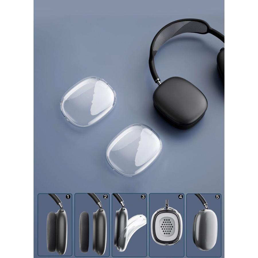 Apple Airpods Max イヤホン・ヘッドホン ケース/カバー 透明 TPU素材