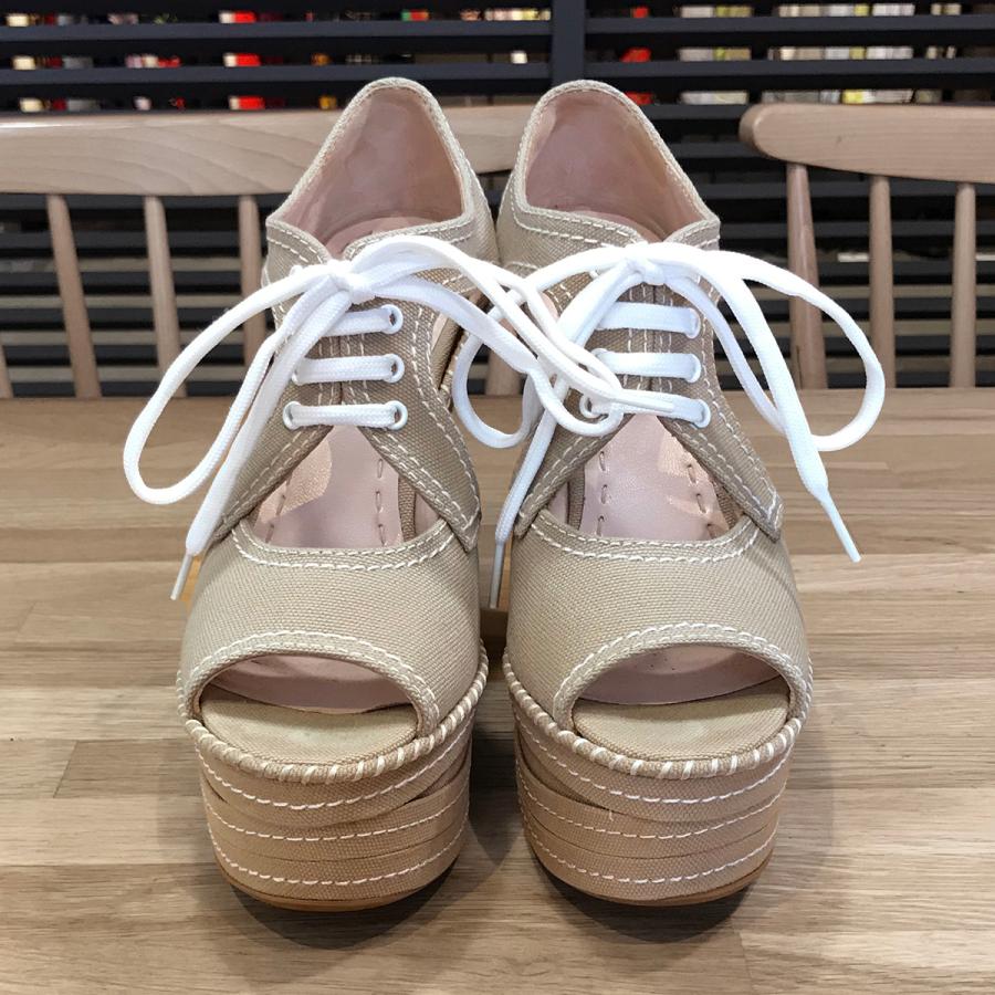 miu miu（ミュウミュウ） 【良品】ミュウミュウ ウェッジソール