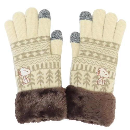SNOOPY（スヌーピー） 手袋 レディース 刺繍入り スマホ対応手袋
