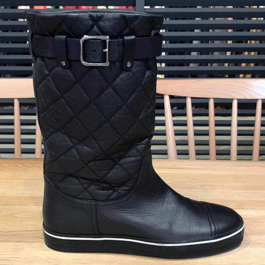 CHANEL シャネル ロングブーツ マトラッセ ココマーク サイドジップ
