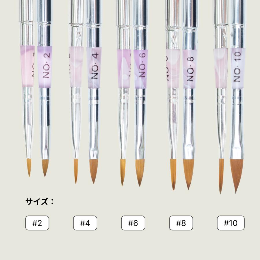 アクリル用コリンスキーブラシキャップ付き5サイズセット アクリル筆