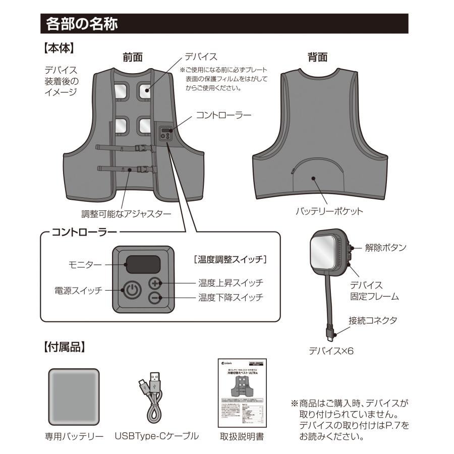 大進 ペルチェベスト バッテリーセット 6個 フリーサイズ 冷暖 素子