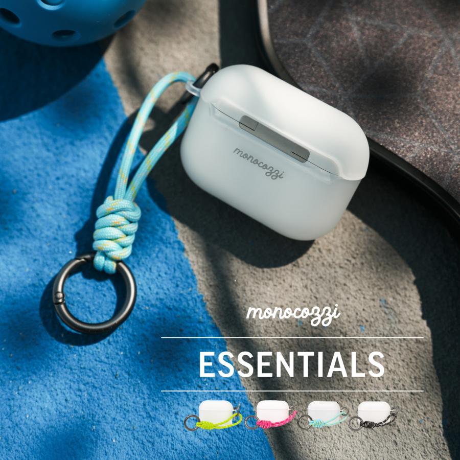 AirPods Pro3 ケース フロスト クリア 耐衝撃 カラビナ 付 カバー