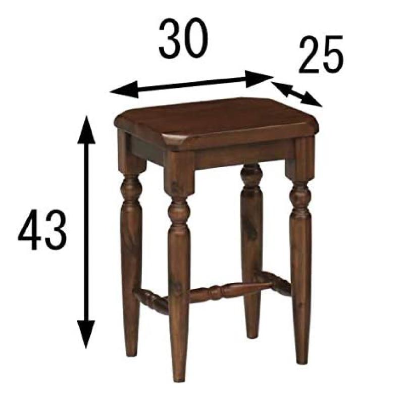 DAIMARU スツール デミ スクエア 背もたれ無し 木製 アンティーク