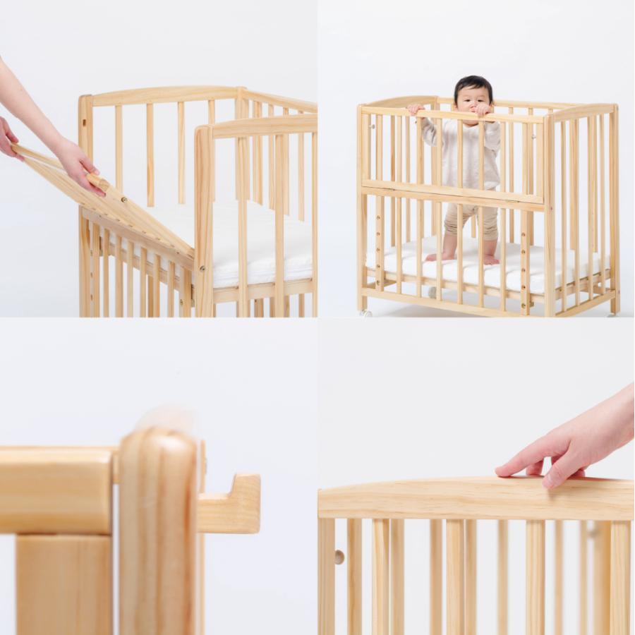 大和屋 特典付 ベビーベッド リビングコット 単品 敷きマットレス付