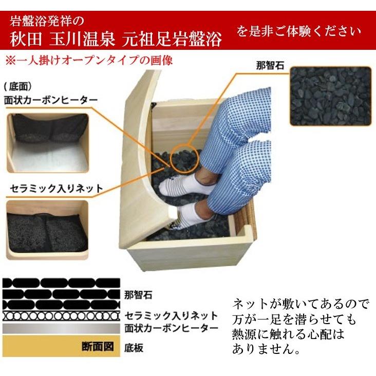 玉川温泉 岩盤浴 足湯 水なし 足温浴 北投石盤癒 1人掛けオープン
