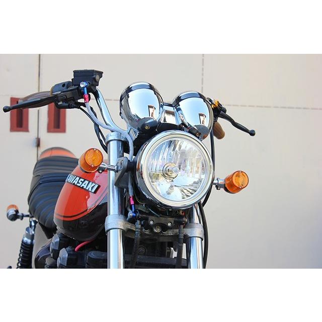 ガラス 180mm ヘッドライト イエローレンズ メッキ 新品 汎用 : COSMOS