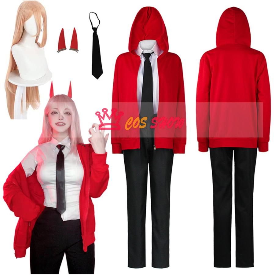 チェンソーマン 血の悪魔 パワー コスプレ衣装 角付き ウィッグ追加