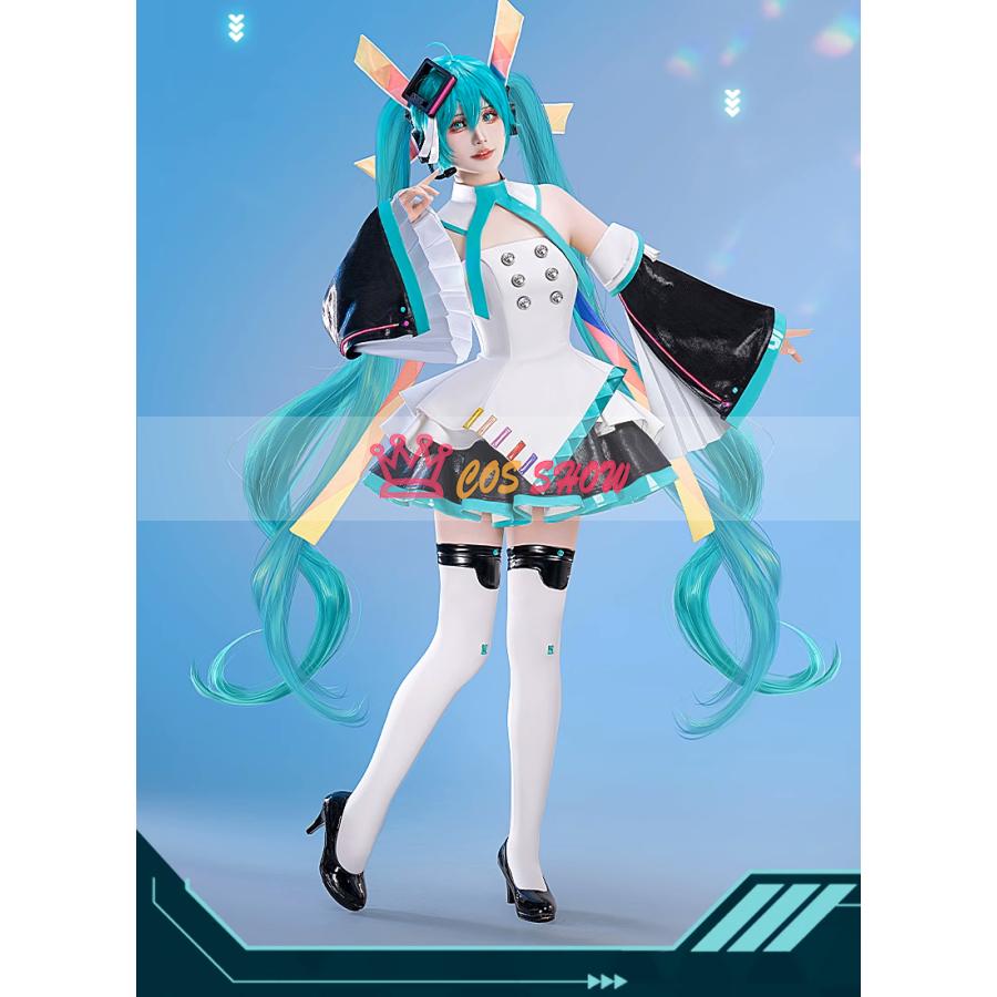ボーカロイド 初音ミク EXPO 十周年 コスプレ衣装 発光ヘッドホン