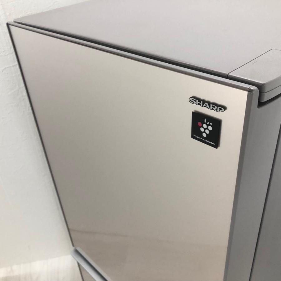 SHARP（シャープ） 中古 137L ガラスドア 2ドア冷蔵庫 SJ-GD14C-C 2017