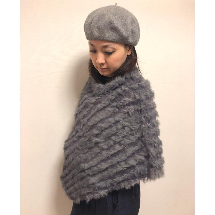 リアルファー ポンチョ グレー ふわふわに包まれて夢心地☆ リアル