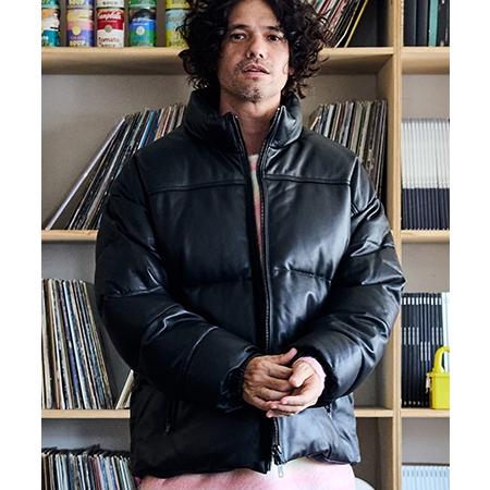 ADAM PATEK（アダムパテック） 【】leather looose down jacket ダウン