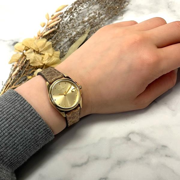 COACH（コーチ） 腕時計 レディース シグネチャー 革ベルト レザー