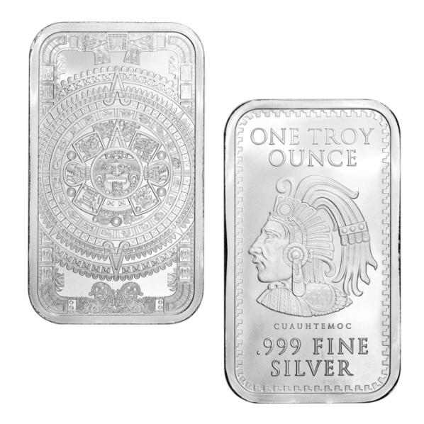 ○メキシコ アステカ・カレンダー シルバーバー 純銀1オンス
