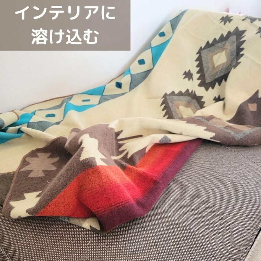 エクアドル産】アルパカウールブランケット キャンプ ネイティブ 幾何