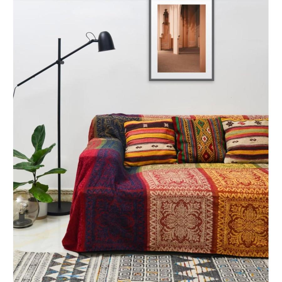 マルチカバー アジアン風 ソファカバー ベッドカバー フリンジ付き