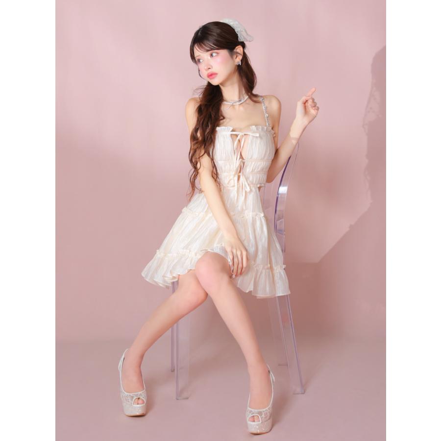 ROBE de FLEURS / ローブドフルール】サテン/ フリル/ リボン