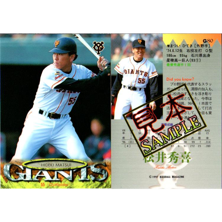 BBM1997 ジャイアンツコレクションカードセット サンプルカード No.G80