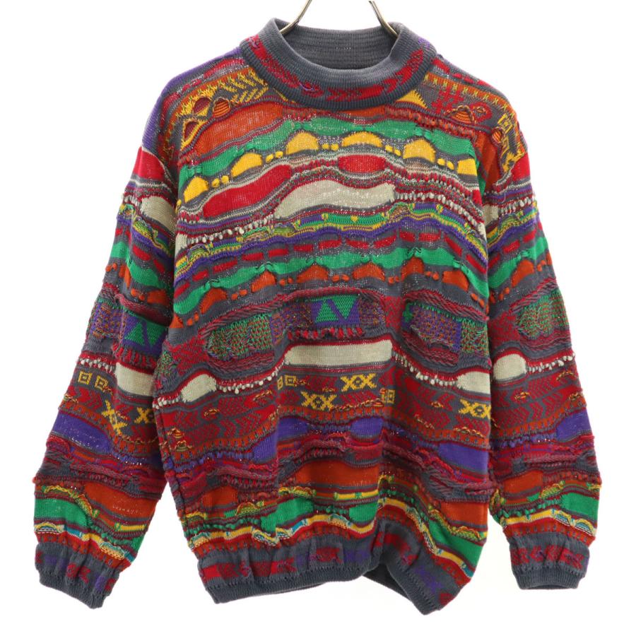 COOGI クージー オーストラリア製 総柄 長袖 3D ニット 12-14 マルチ